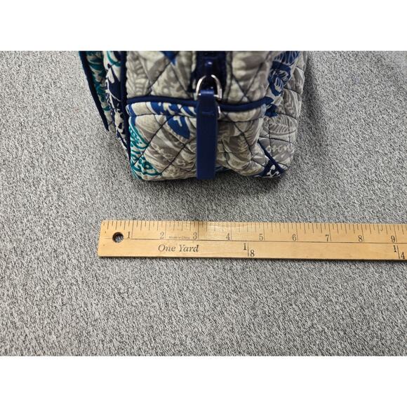 Vera Bradley Quilted Handbag Purse Blue Green Floral Print Shoulder Tote - Picture 8 of 10